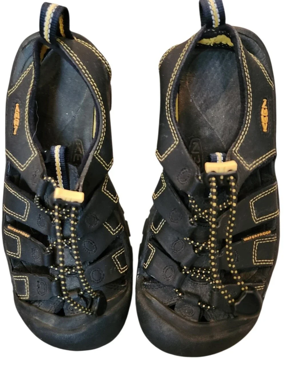 Keen Kids Newport H2 Waterproof Sport Sandal Black/Keen Yellow Size 4 Durable